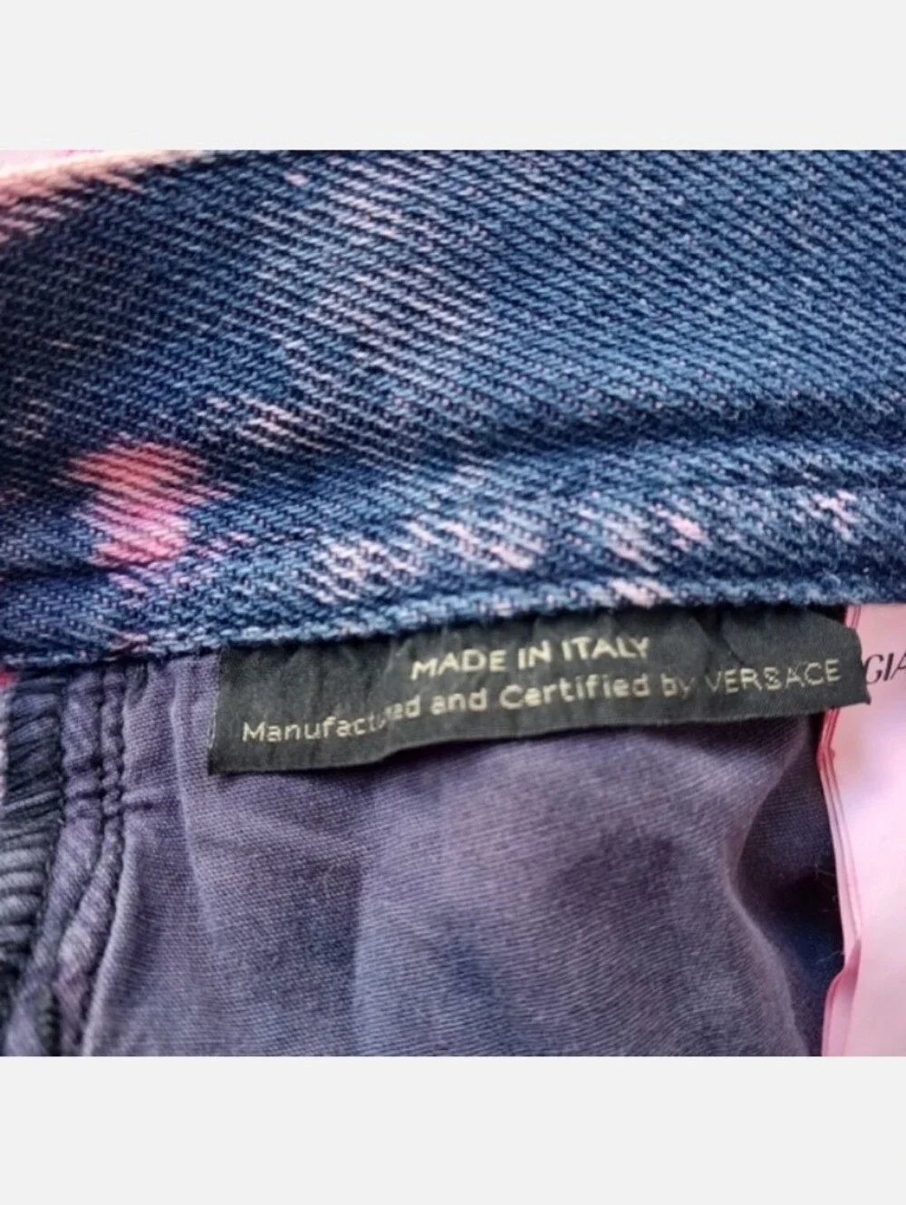 Versace Pink Denim Shorts Size 27